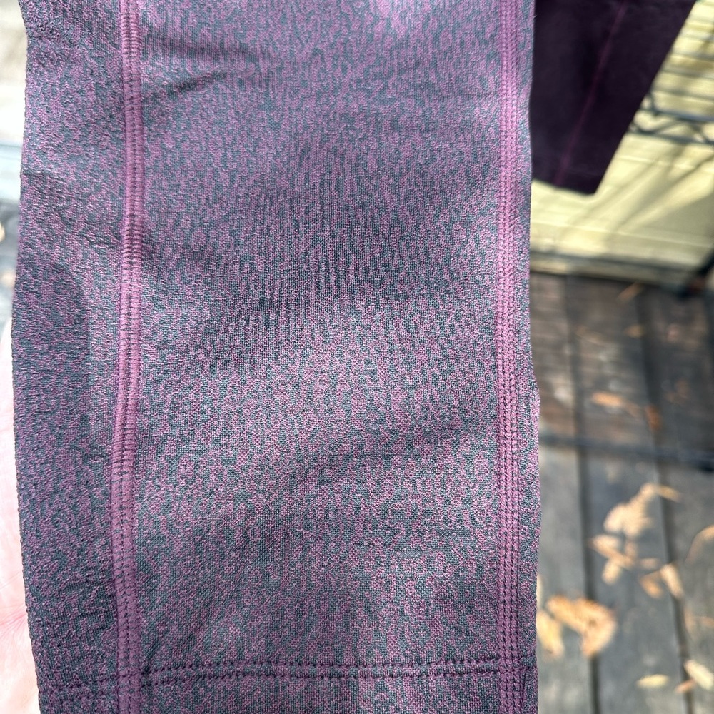 MONDETTA Womens Midweight Brushed Purple Jacquard Legging Size XL Pockets - Picture 9 of 16